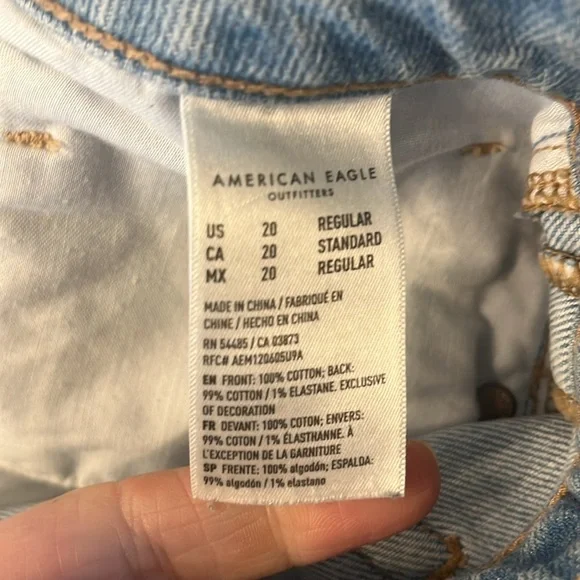 American Eagle strigid mom jean 20 blue breeze - Picture 6 of 16